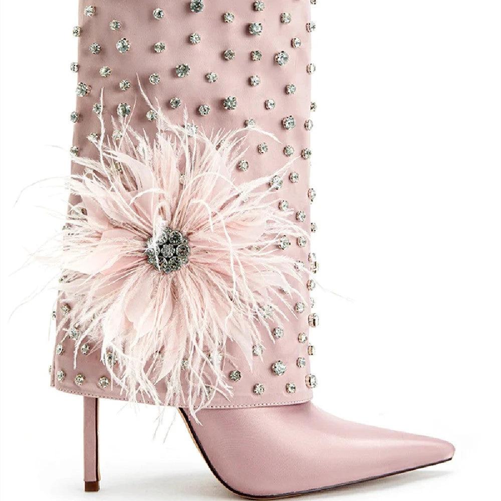 Feather Glam Stiletto Booties