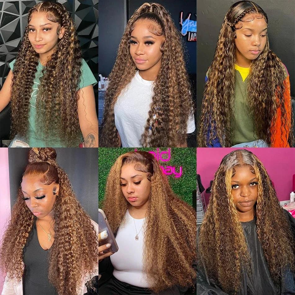 Golden Honey Deep Wave Lace Wig