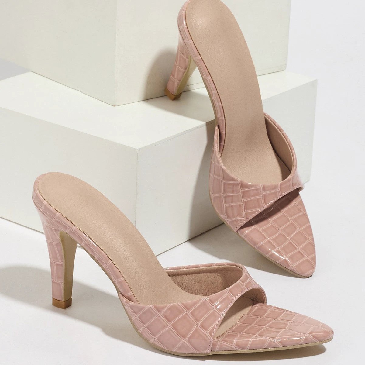 Blush Muse Stiletto Slides