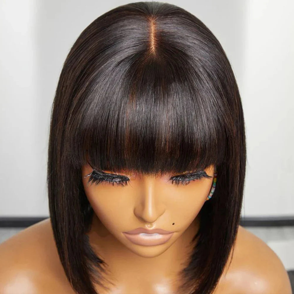 Chic Ombre Bob Lace Wig with Bangs