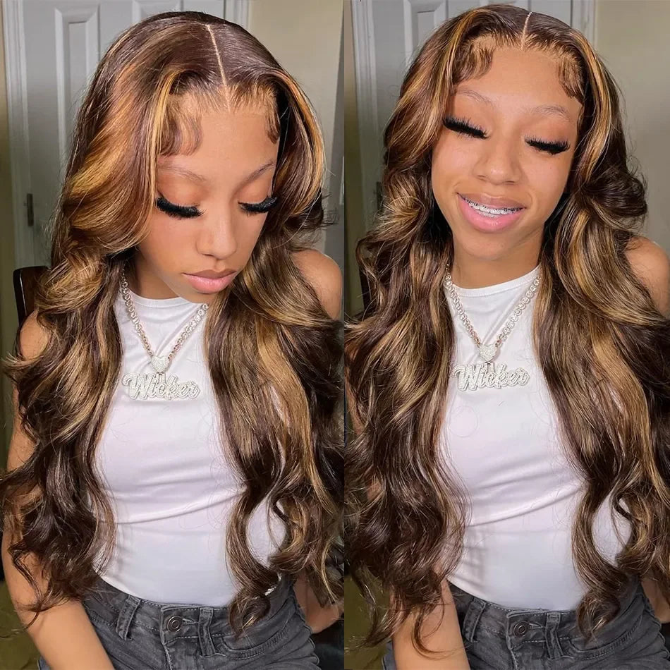 Golden Highlight Body Wave HD Lace Wig