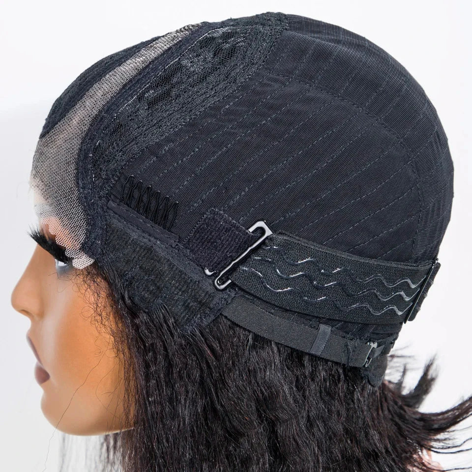 Natural Kinky Straight Bob Lace Wig (Glueless)