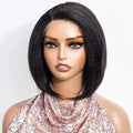 Natural Kinky Straight Bob Lace Wig (Glueless)
