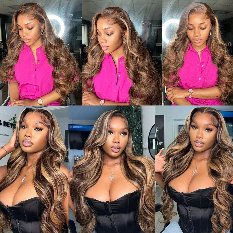 Golden Highlight Body Wave HD Lace Wig