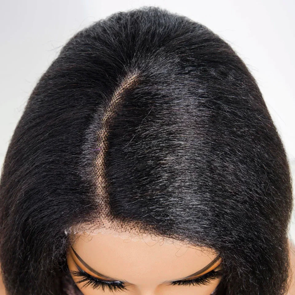 Natural Kinky Straight Bob Lace Wig (Glueless)