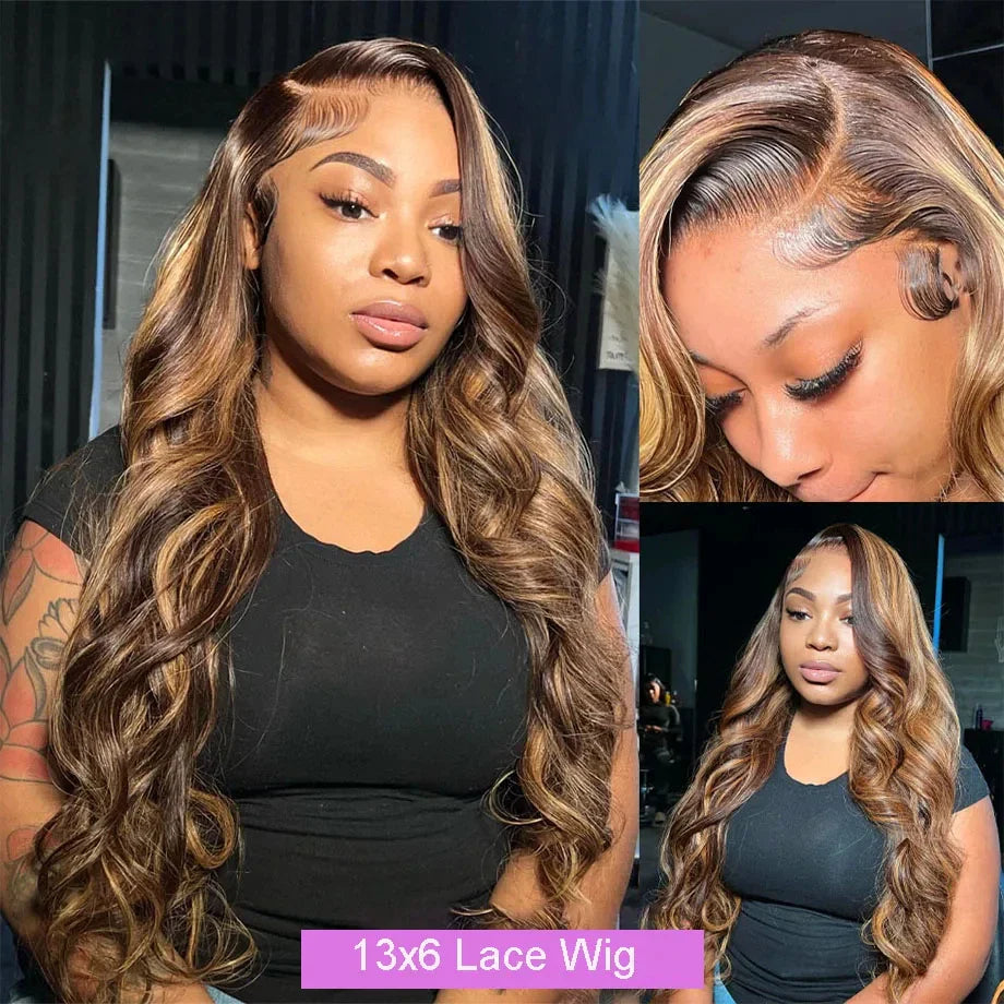 Golden Highlight Body Wave HD Lace Wig