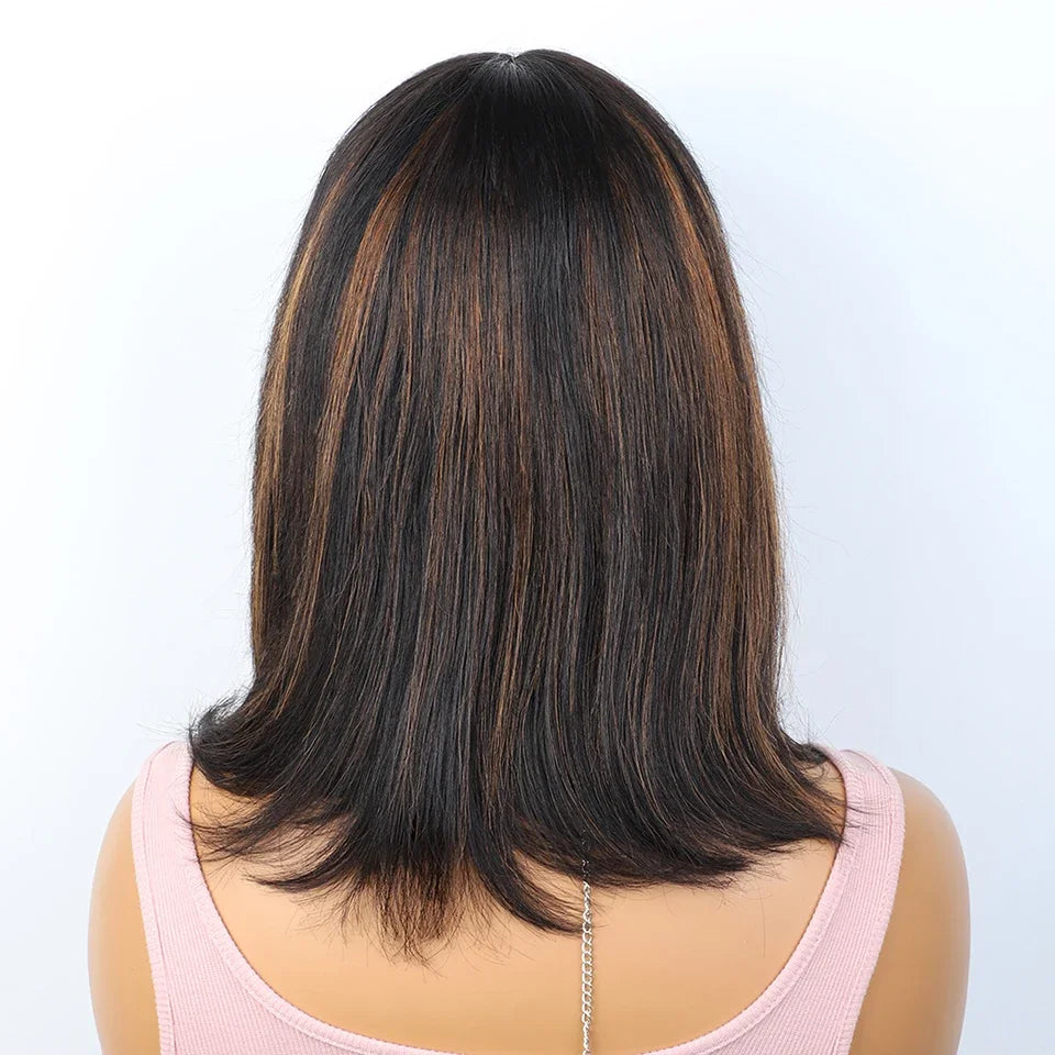 Chic Ombre Bob Lace Wig with Bangs