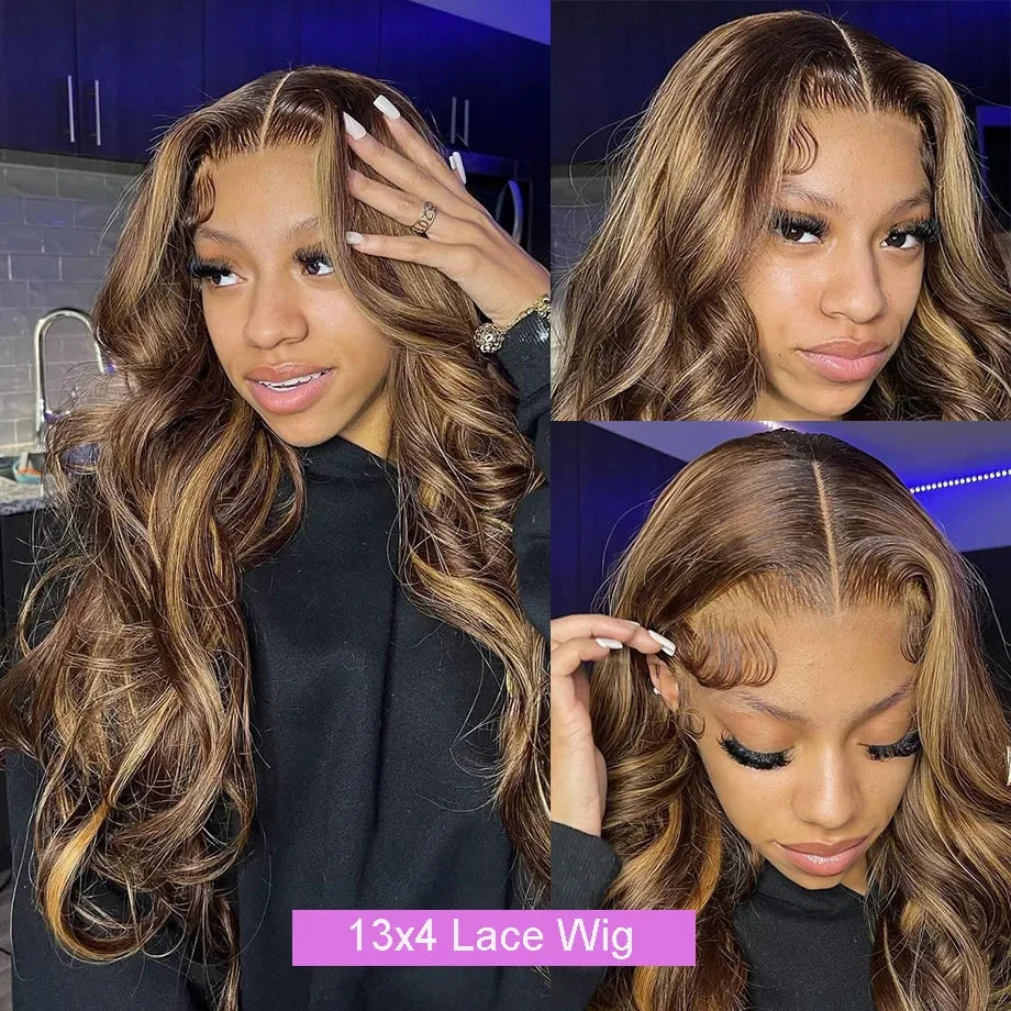 Golden Highlight Body Wave HD Lace Wig
